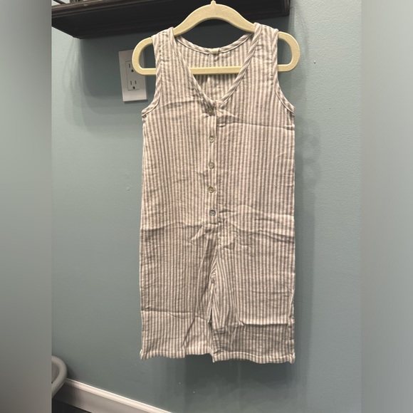 Rylee Cru Bridgette Jumpsuit - muslin fabric - olive stripe - Picture 1 of 3